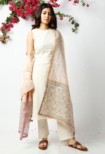 The Princely Peach Kota Dupatta